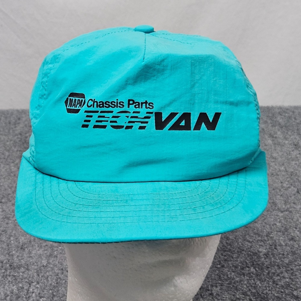 Vintage Swingster NAPA Tech Van Hat Teal Nylon Snapback 90s Made in USA Workwear